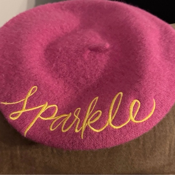 Pink 'Sparkle' Embroidered Wool Beret - Picture 6 of 7